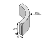 BEST LINEA Oblouková R 0,5m vnější Antracitová výška 250mm